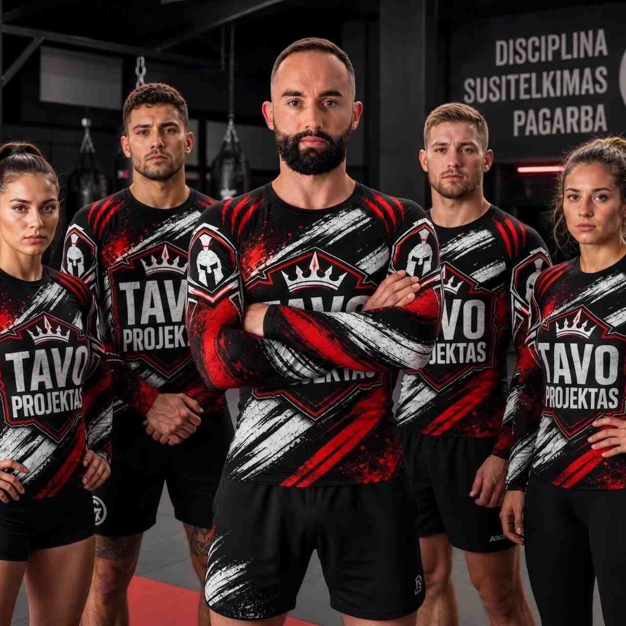 Rashguard su tavo logo, ilgų rankovių - Image 3
